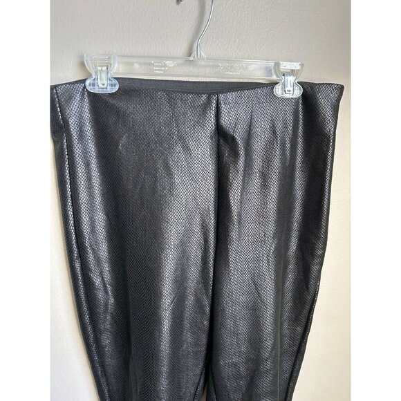 Tahari Faux Leather Black Snakeskin High Waisted Leggings Womens Size Large - Picture 4 of 8